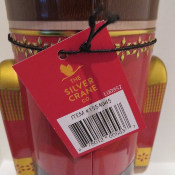 Christmas Red Nutcracker Tin Can Silver Crane Co. Keepsake Gift Empty Container - Picture 13 of 14